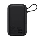 Powerbank 10000mAh 20W Baseus Qpow Pro Overseas Edition + USB C 3A Kabel - sort
