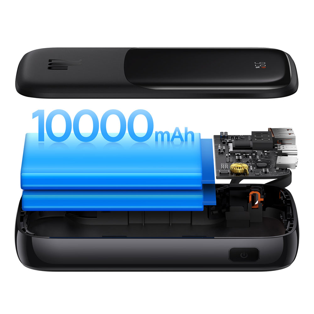 Powerbank 10000mAh 20W Baseus Qpow Pro Overseas Edition + USB C 3A Cable - Black
