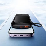 Powerbank 10000mAh 20W Baseus Qpow Pro Overseas Edition + USB C 3A Kabel - sort