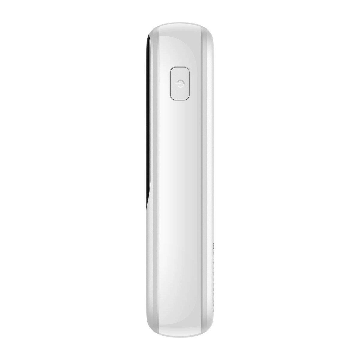 Baseus Qpow Digital Display Power Bank med hurtig opladning 10000mAh 20W QC/PD/SCP/FCP med indbygget lynkabel Hvid