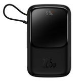Baseus Qpow Digital Display Fast Charging Power Bank 10000mAh 22.5W QC/PD/SCP/FCP with Built-in USB-C Cable Black