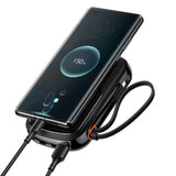 Baseus Qpow Digital Display Fast Charging Power Bank 10000mAh 22.5W QC/PD/SCP/FCP with Built-in USB-C Cable Black