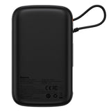 Baseus Qpow Digital Display Fast Charging Power Bank 10000mAh 22.5W QC/PD/SCP/FCP with Built-in USB-C Cable Black