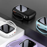 Baseus Qpow Digital Display powerbank med hurtig opladning 10000mAh 22.5W QC/PD/SCP/FCP med indbygget USB-C kabel hvid