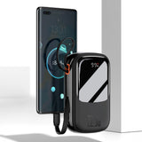 Baseus Qpow Digital Display powerbank med hurtig opladning 20000mAh 22,5W QC / PD / SCP / FCP med indbygget USB-C kabel hvid