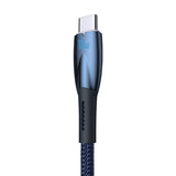 Baseus Glimmer Series hurtigopladningskabel USB-A - USB-C 100W 480Mbps 1m blå
