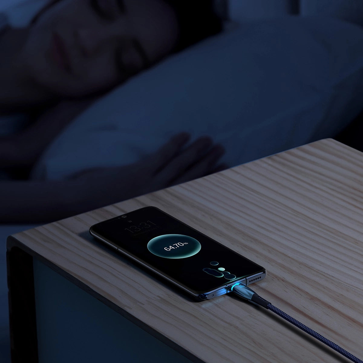 Baseus Glimmer Series hurtigopladningskabel USB-A - USB-C 100W 480Mbps 1m blå