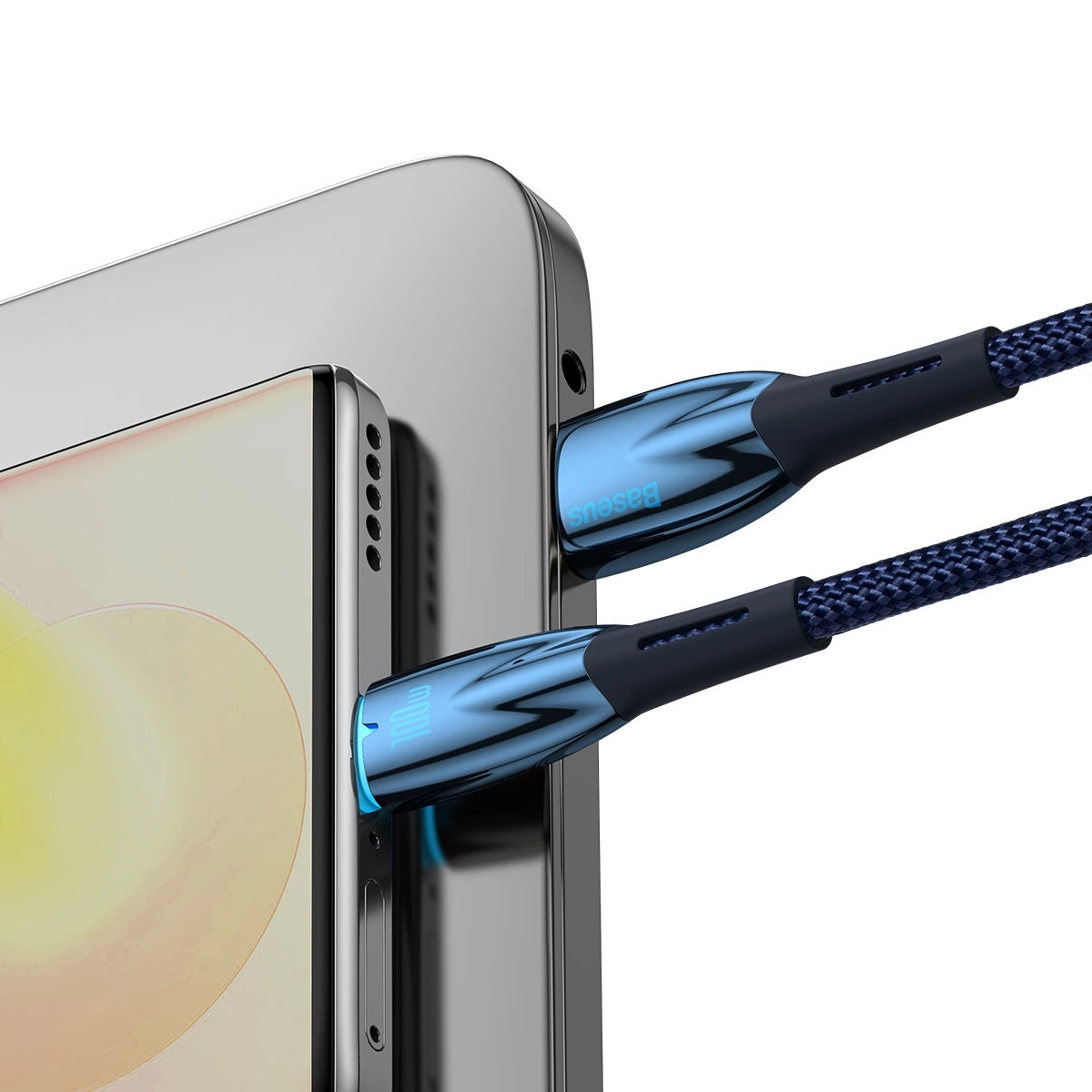 Baseus Glimmer Series hurtigopladningskabel USB-A - USB-C 100W 480Mbps 1m blå