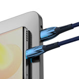 Baseus Glimmer Series hurtigopladningskabel USB-A - USB-C 100W 480Mbps 1m blå