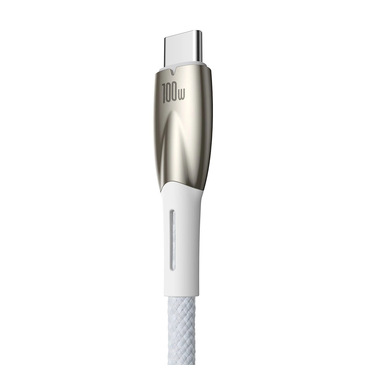 Baseus Glimmer Series hurtigopladningskabel USB-A - USB-C 100W 480Mbps 1m hvid