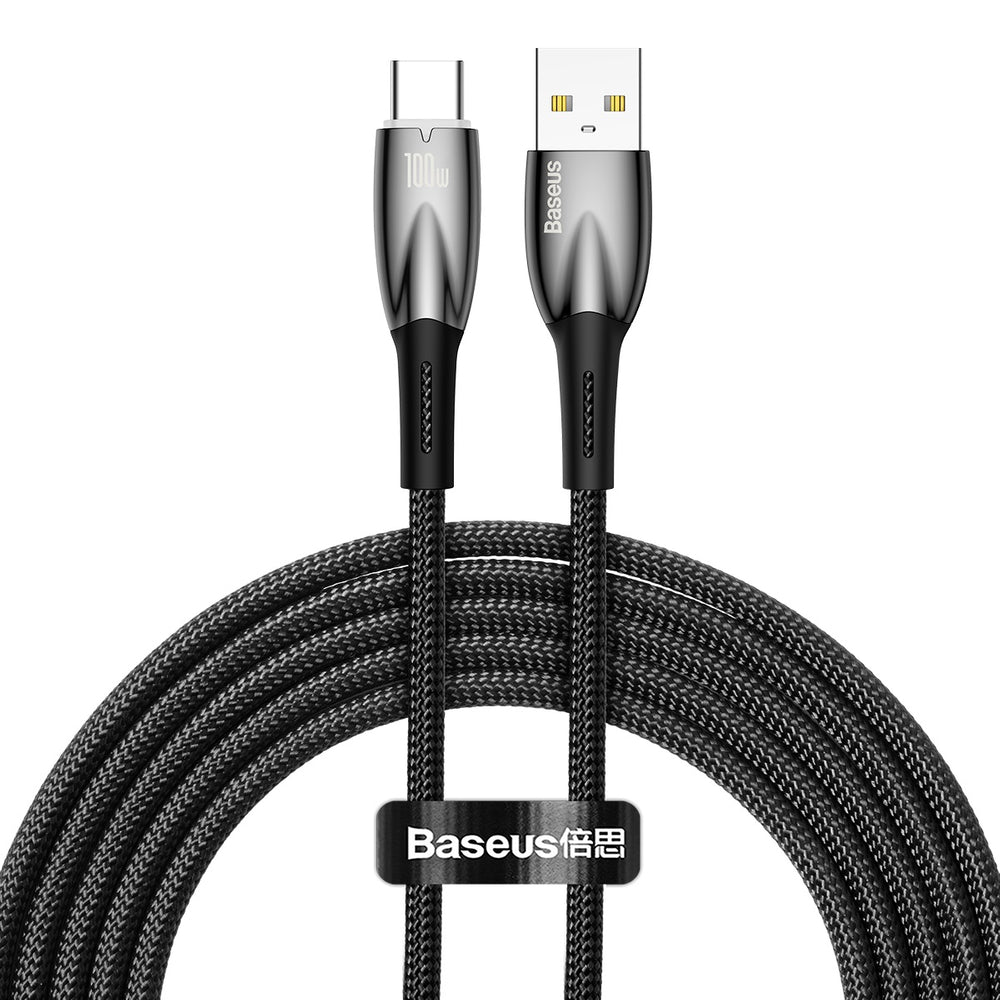 Baseus Glimmer Series Hurtig opladningskabel USB-A - USB-C 100W 480Mbps 2m sort