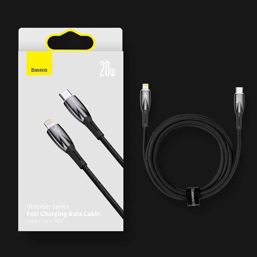 Baseus Glimmer Series Hurtig opladningskabel USB-A - USB-C 100W 480Mbps 2m sort