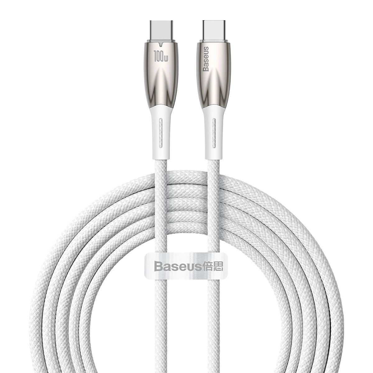 Baseus CADH000802 USB-C - USB-C PD-kabel 100W 5A 480Mb/s 2m - hvid