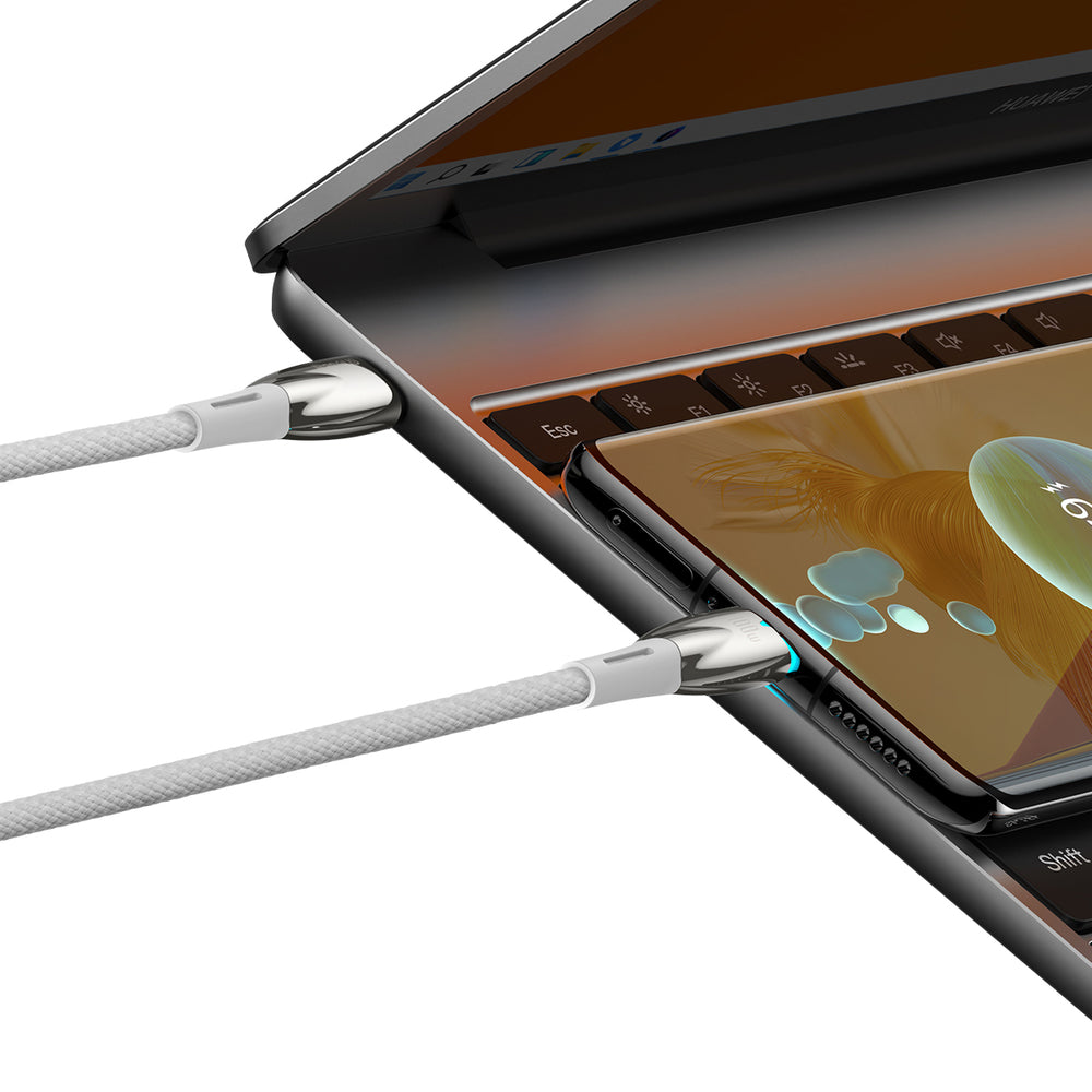 Baseus CADH000802 USB-C - USB-C PD-kabel 100W 5A 480Mb/s 2m - hvid