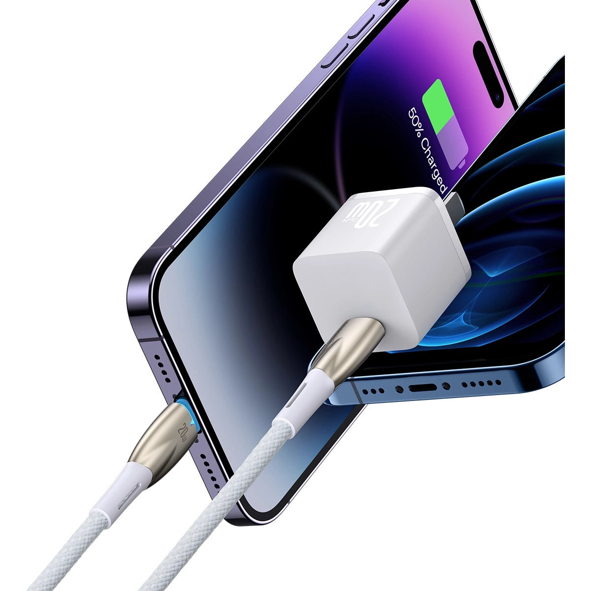 Baseus CADH000002 Lightning - USB-C PD kabel 20W 480Mb/s 1m - hvid