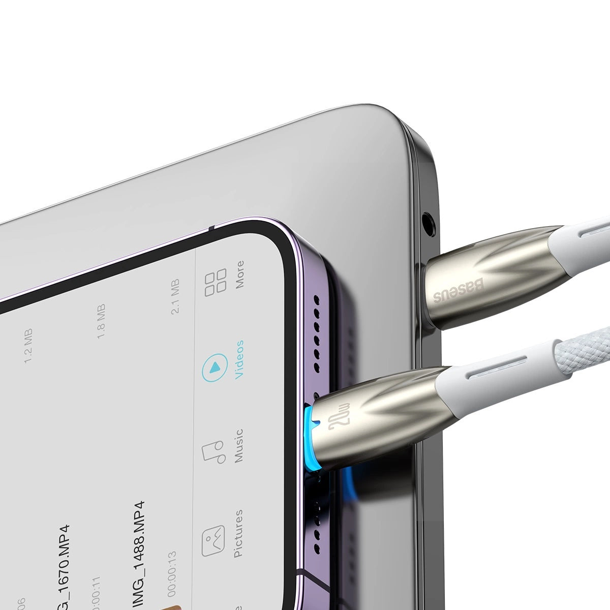 Baseus CADH000002 Lightning - USB-C PD kabel 20W 480Mb/s 1m - hvid