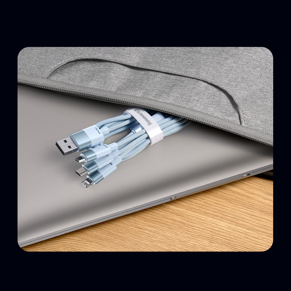 3in1 USB - micro USB / Lightning / USB C 3.5A 1.2m kabel Baseus StarSpeed - sort