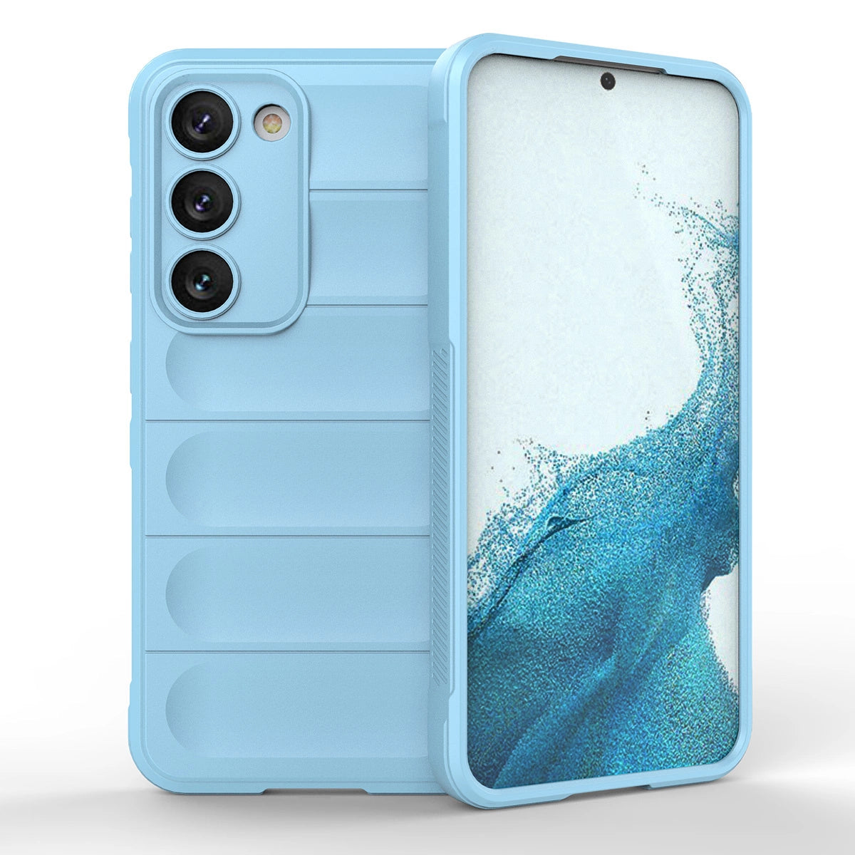 Magic Shield Case til Samsung Galaxy S23+ fleksibelt pansret cover lysblå