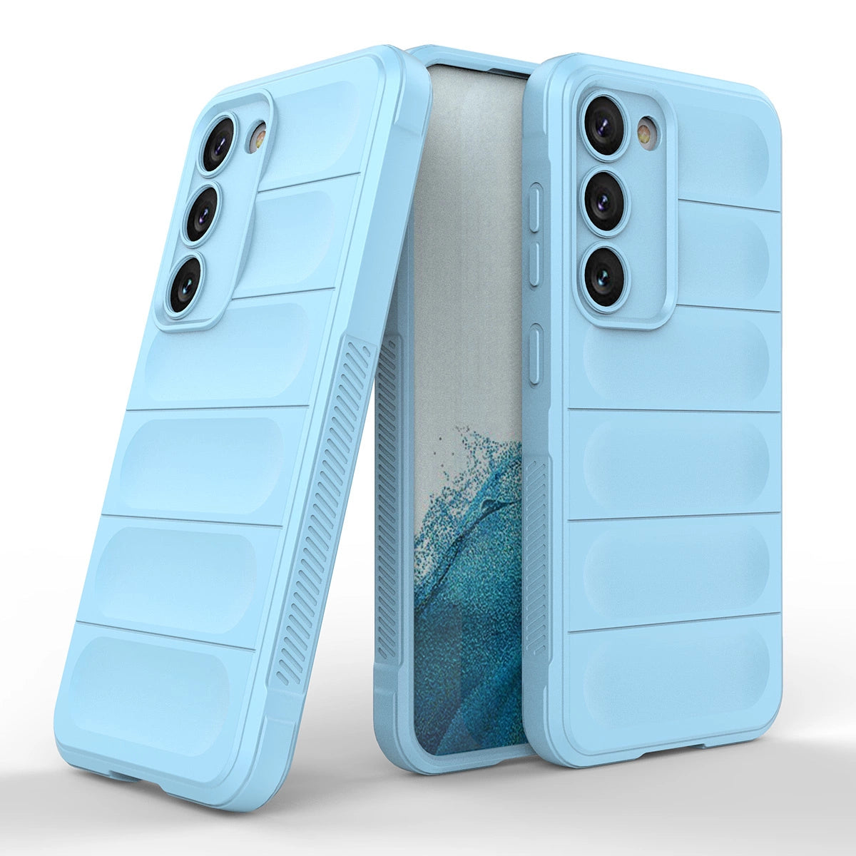 Magic Shield Case til Samsung Galaxy S23+ fleksibelt pansret cover lysblå
