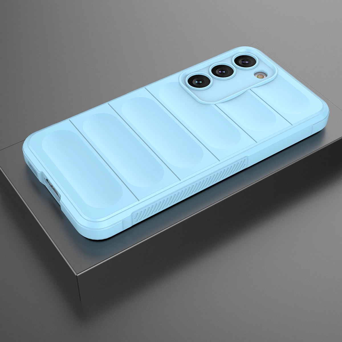 Magic Shield Case til Samsung Galaxy S23+ fleksibelt pansret cover lysblå