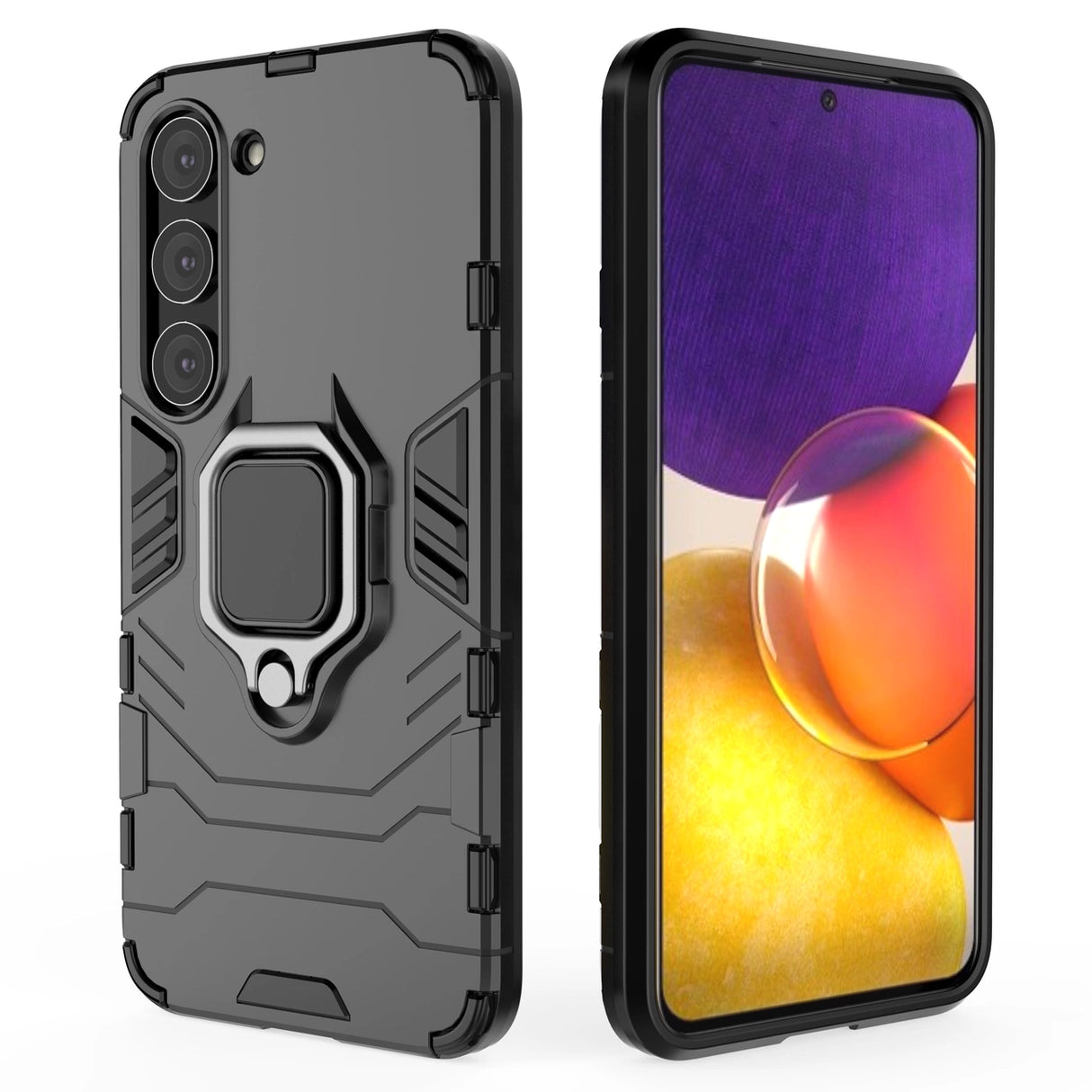 Ring Armor case til Samsung Galaxy S23 pansret cover magnetisk holder ring sort