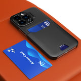 Læder Stand Case for iPhone 14 Pro Max cover kort tegnebog med stand sort