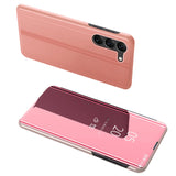 Clear View Case cover til Samsung Galaxy S23 cover med en flap pink