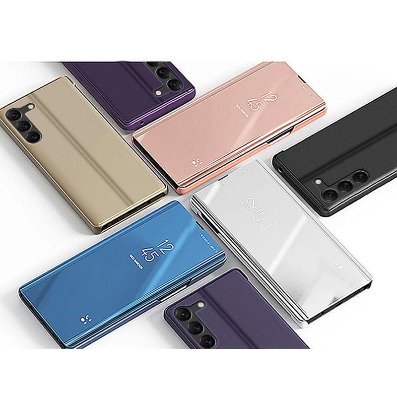 Clear View Case cover til Samsung Galaxy S23 blå flip cover