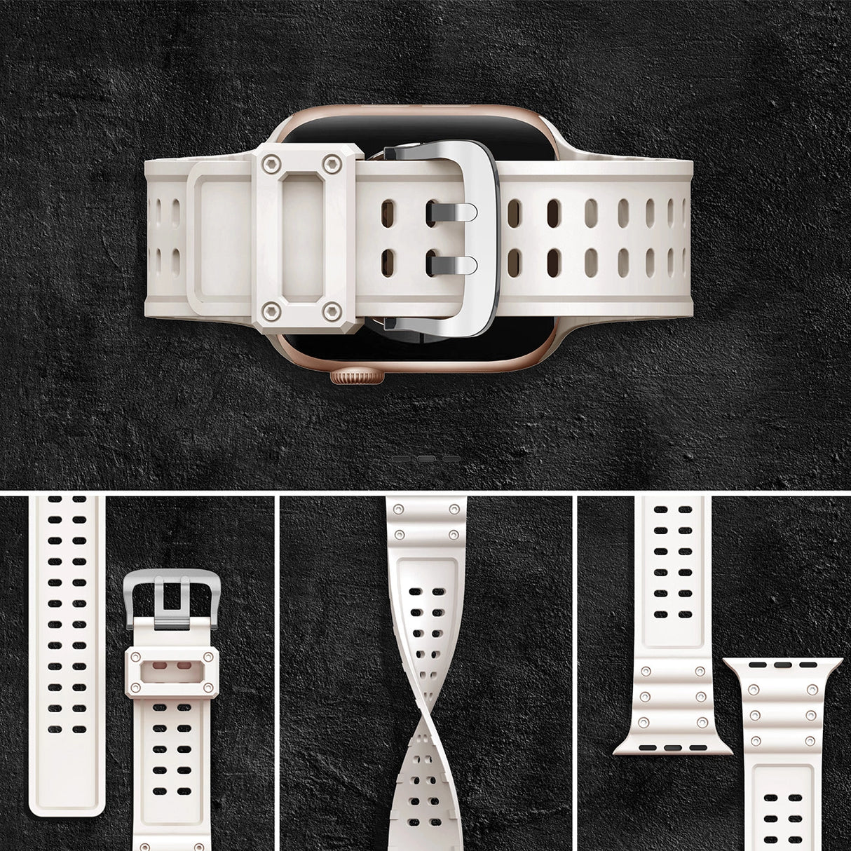 Strap Triple Protection til Apple Watch 38 / 40 / 41 mm band armbånd - beige