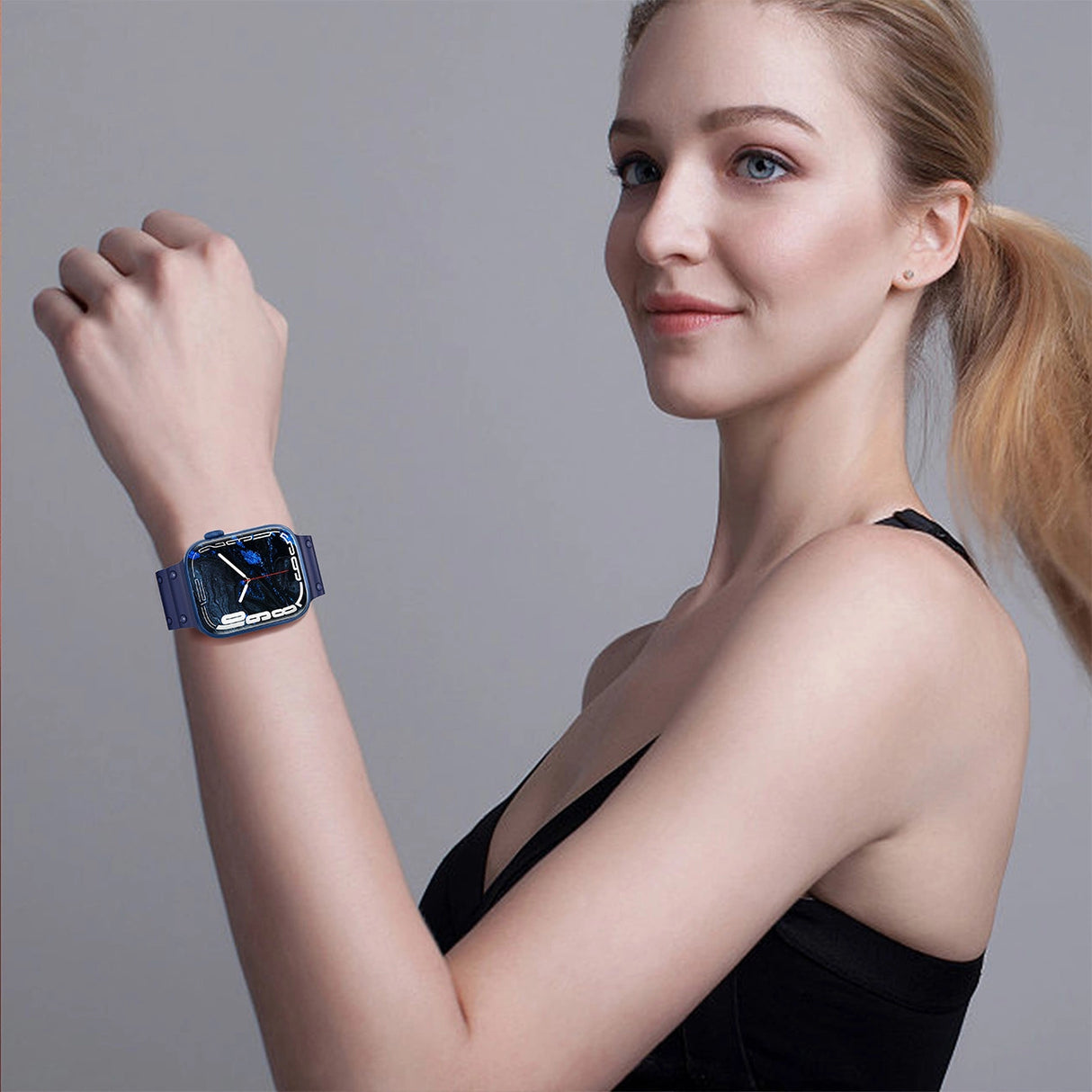 Strap Triple Protection til Apple Watch 42 / 44 / 45 / 49 mm band armbånd - hvid