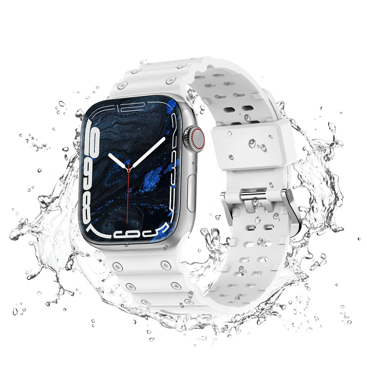 Strap Triple Protection til Apple Watch 42 / 44 / 45 / 49 mm band armbånd - hvid