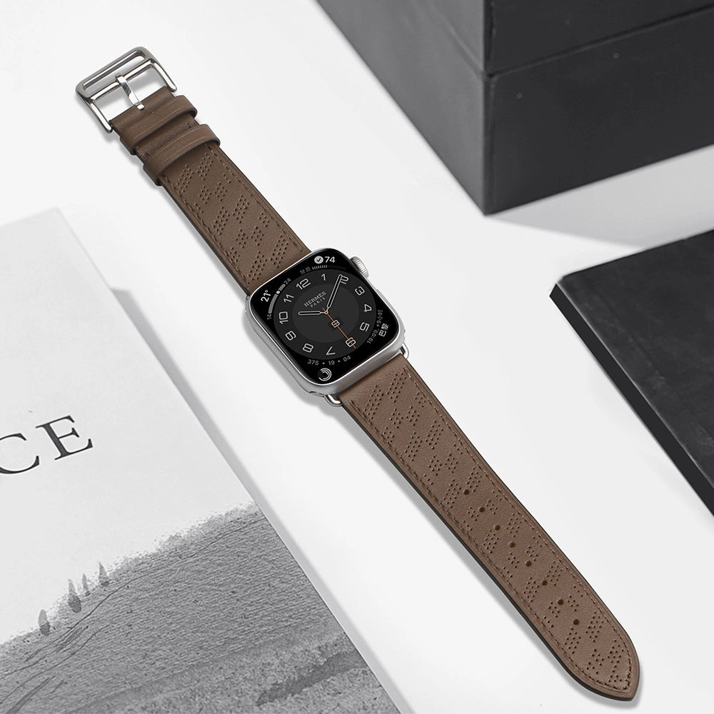 Strap læder til Apple Watch 38 / 40 / 41 mm band armbånd - mørkbrun