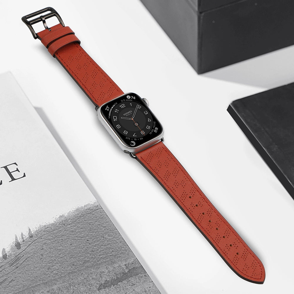 Strap læder til Apple Watch 38 / 40 / 41 mm band armbånd - rød