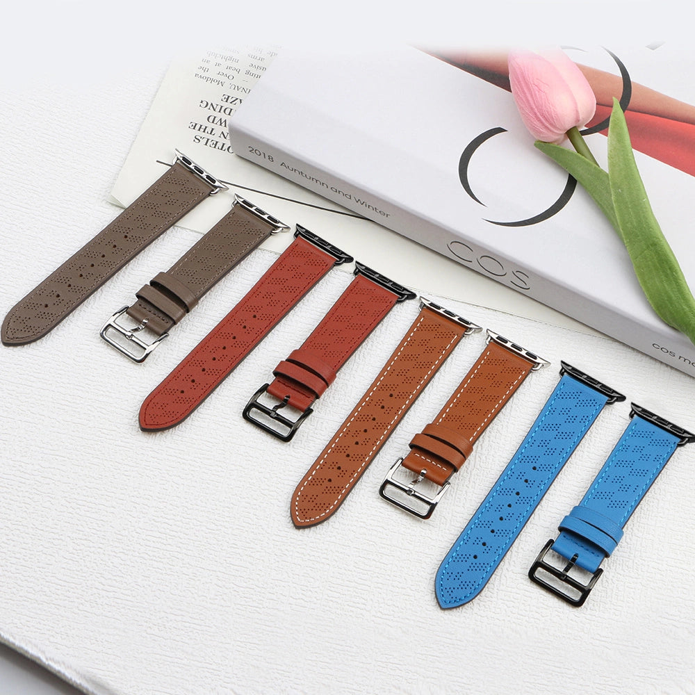 Strap læder til Apple Watch 38 / 40 / 41 mm band armbånd - rød