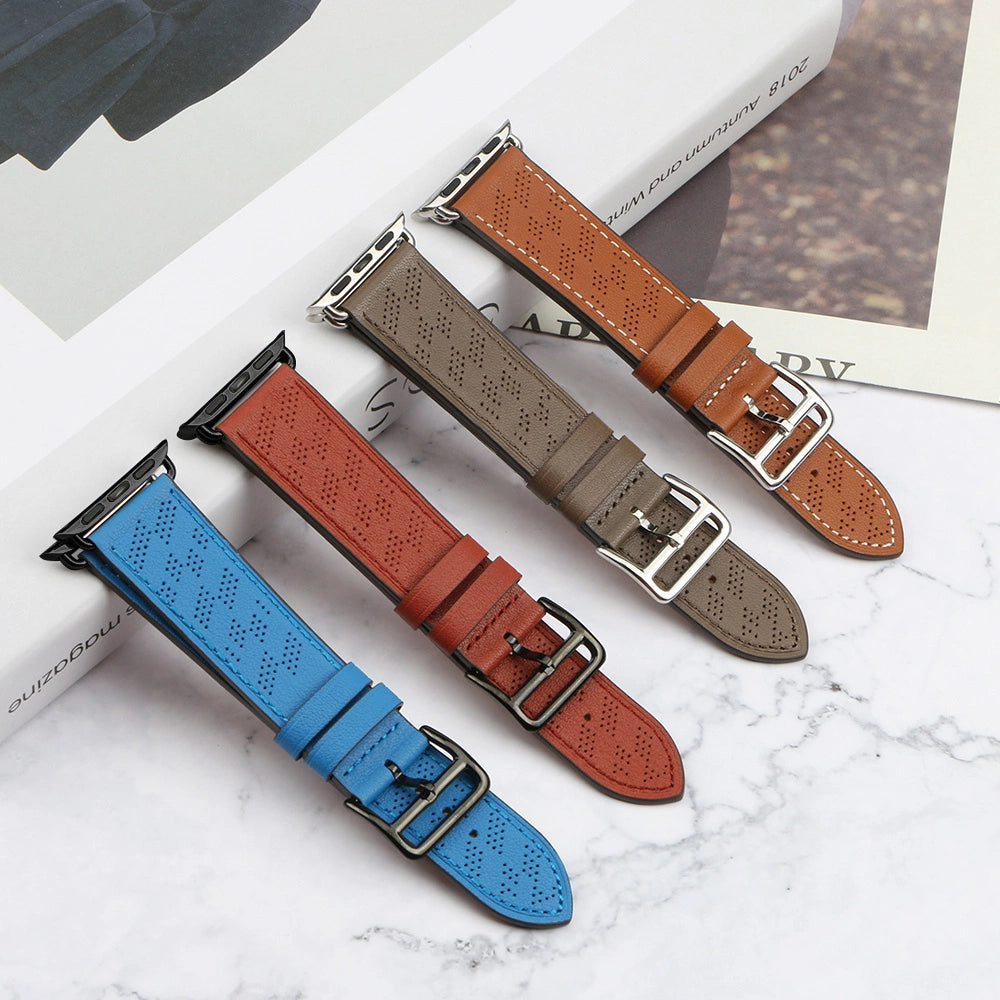 Strap læder til Apple Watch 38 / 40 / 41 mm band armbånd - rød