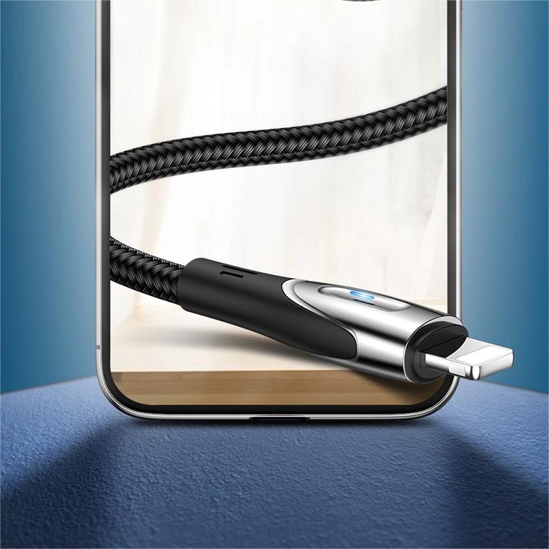 Joyroom Sharp Series S-M411 USB-A / Lightning 3A-kabel 1,2 m med opladningsindikator - sort
