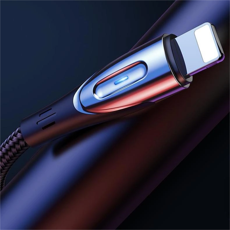 Joyroom Sharp Series S-M411 USB-A / Lightning 3A-kabel 1,2 m med opladningsindikator - sort