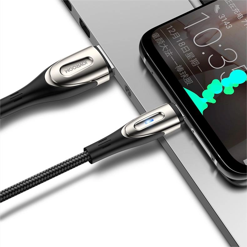Joyroom Sharp Series S-M411 USB-A / Lightning 3A-kabel 1,2 m med opladningsindikator - sort