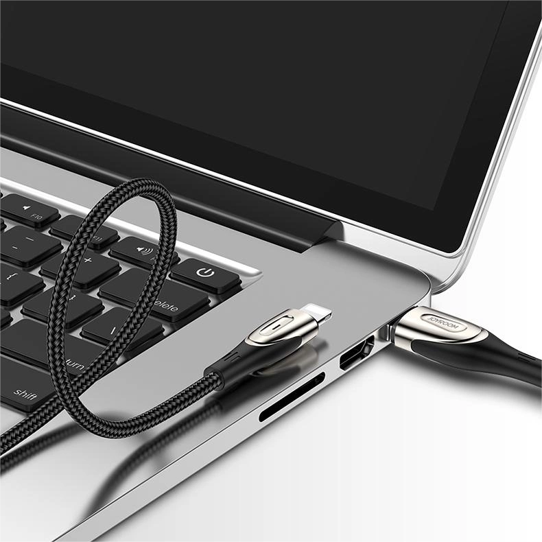 Joyroom Sharp Series S-M411 USB-A / Lightning 3A-kabel 1,2 m med opladningsindikator - sort