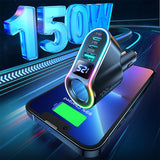 Joyroom hurtigbiloplader 4in1 USB-A QC3.0 / 2xUSB-C PD 150W sort (JR-CL21)