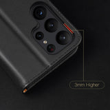 Dux Ducis Hivo case Samsung Galaxy S23+ flip case tegnebog stativ RFID blocker sort