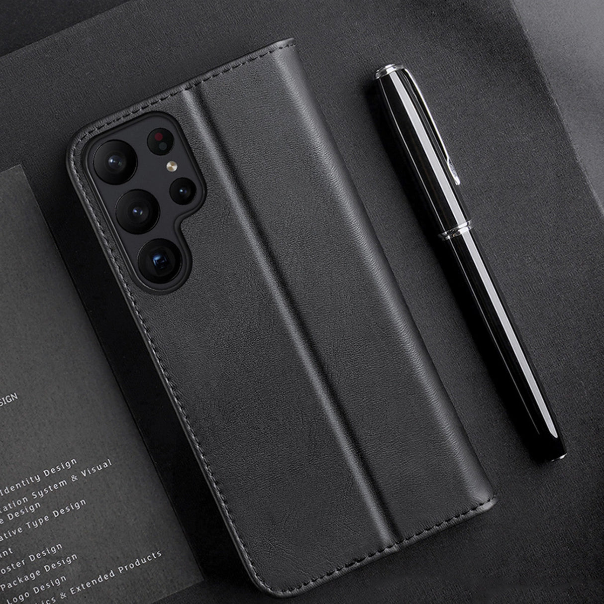 Dux Ducis Hivo case Samsung Galaxy S23+ flip cover tegnebog stand RFID blokering brun