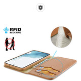 Dux Ducis Hivo case Samsung Galaxy S23+ flip cover tegnebog stand RFID blokering brun