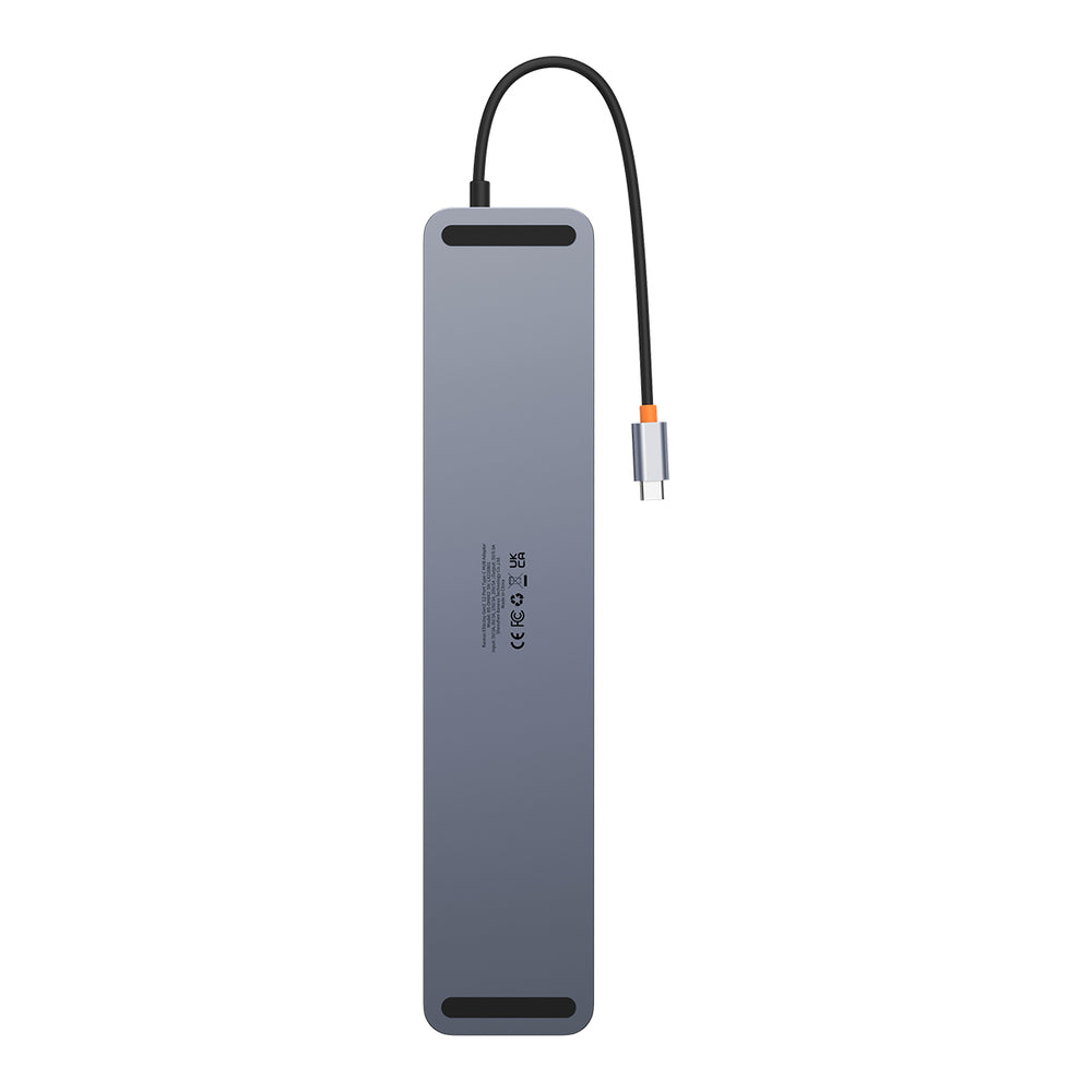 Baseus EliteJoy Gen2 Universal 12-in-1 USB HUB with 25cm USB-C Cable, Notebook Stand, USB-A / USB-C / DP / HDMI / SD / TF / RJ45 / 3.5mm Jack / PD 100W Gray (WKSX030213)