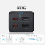 Baseus hurtigoplader GaN5 Pro HUB HDMI 2 x USB-C / USB-A / HDMI 4K 30Hz 1,5m sort + USB-C kabel - USB-C 100W 40Gb / s (USB4) 1m (CCGP110201)