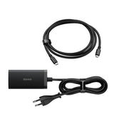 Baseus hurtigoplader GaN5 Pro HUB HDMI 2 x USB-C / USB-A / HDMI 4K 30Hz 1,5m sort + USB-C kabel - USB-C 100W 40Gb / s (USB4) 1m (CCGP110201)