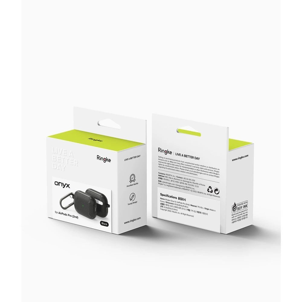 Ringke Onyx-kasse til AirPods Pro 2 pansret hovedtelefonkasse sort