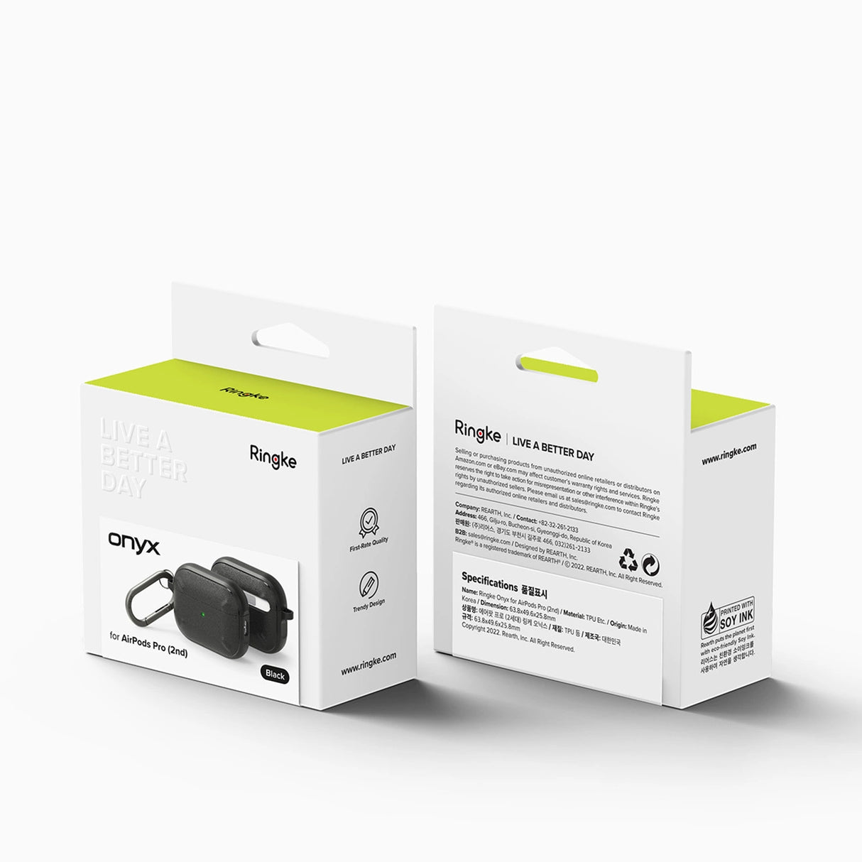 Ringke Onyx-kasse til AirPods Pro 2 pansret hovedtelefonkasse sort