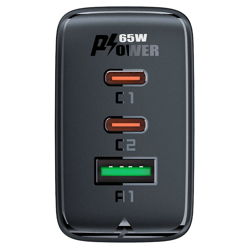 Acefast hurtigoplader GaN (2x USB-C / USB-A) PPS / PD / QC4 + 65W hvid (A41)
