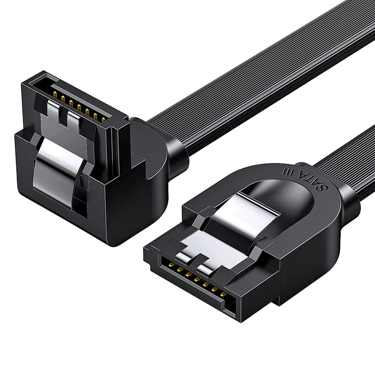 Ugreen vinkel SATA 3.0 kabel 0,5 m sort (US217)
